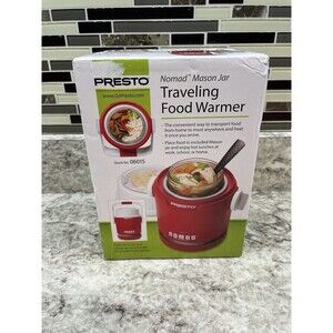 NEW Presto® Nomad™ Electric Traveling Food Mason Jar Lunch Warmer 06015 Red